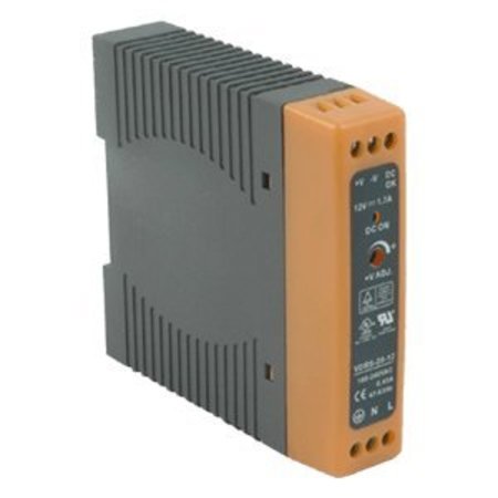 CUI INC AC to DC Power Supply, 88 to 264V AC, 15V DC, 21W, 1.4A, DIN Rail VDRS-20-15